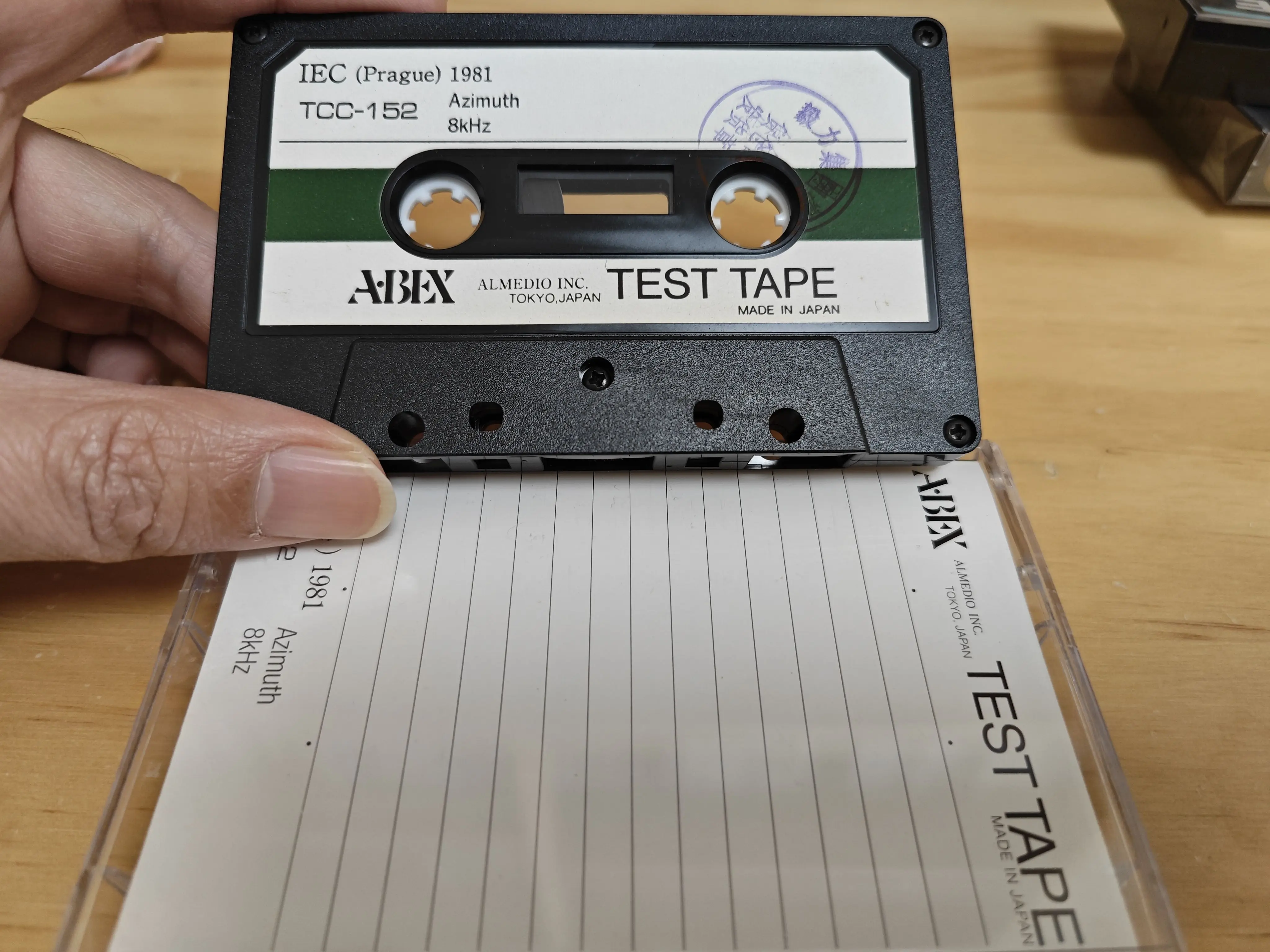 

New Japan for ABEX azimuth test with 8KHz TCC152 recorder card holder maintenance calibration test