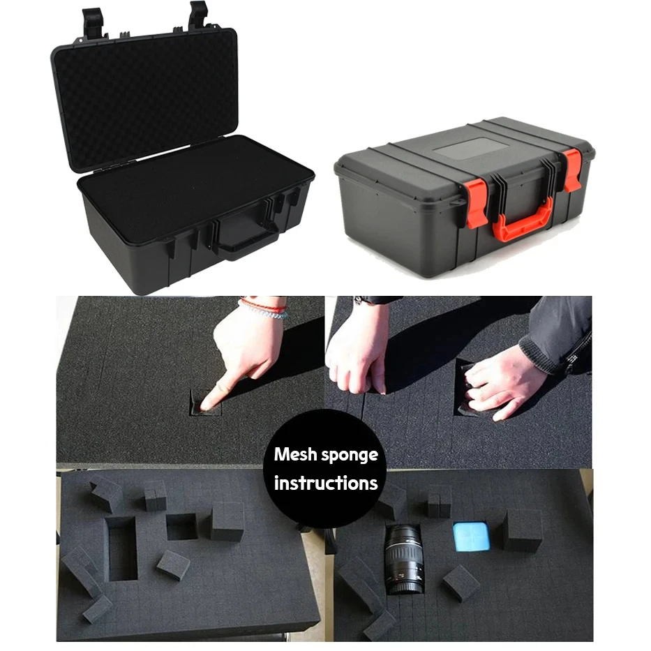 Waterproof Protective Tool Box Hard Carry Tool Case Bag Storage Box Equipment Instrument Toolbox Organizer Outdoor Suitcase