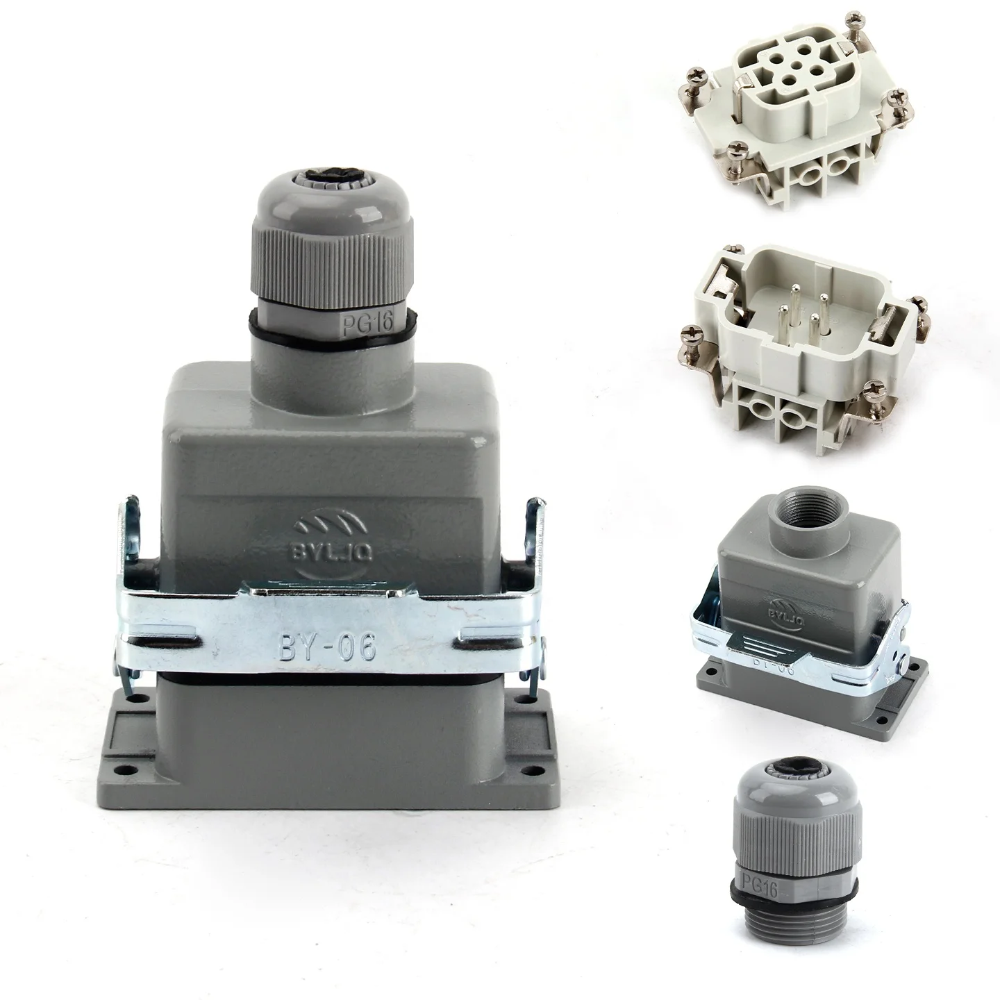 Heavy  Connector HE-004 HE-006 Whole Set Industrial Screw Terminal Copper Alloy Power PCB 16A