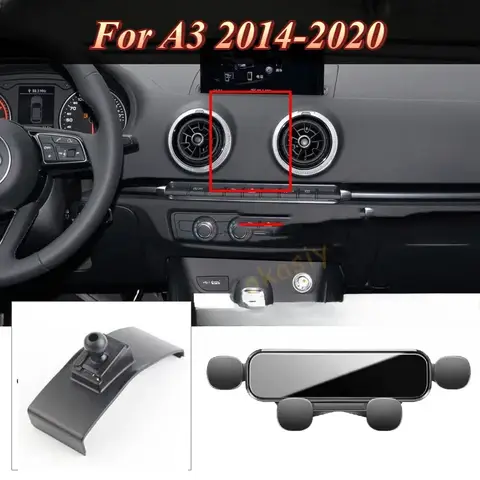 아우디 A3 S3 8V 2014-2020 중력 내비게이션 브래킷 무음 에어벤트 마운트 액세서리 차량용 휴대폰 거치대