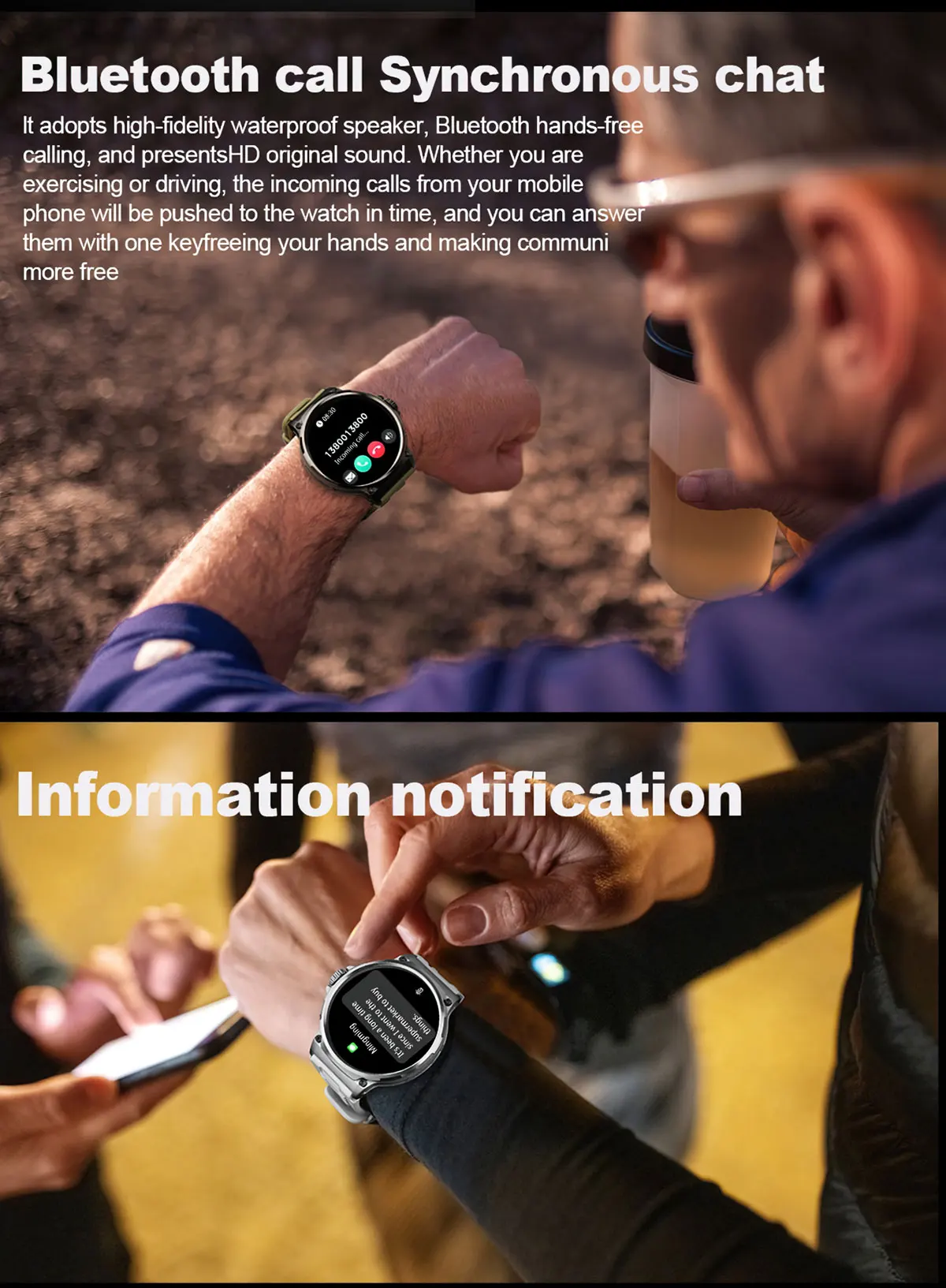 Neue V69 Bluetooth Anruf Smart Uhr Männer 1,85 "HD Bildschirm 710 mAh Multi Sport Modi Herz Rate Monitor smartwatch Für Android IOS – Detail 9