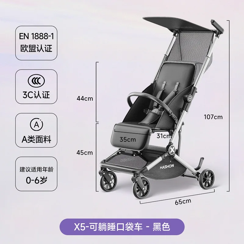 X5 Carro de bolsillo ligero y plegable – Cochecito multifunción