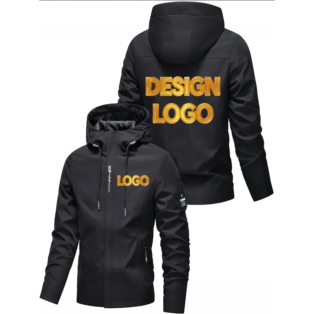 Customized Travel Team Zipper Jacket, Men's and Women's Hooded Unisex UV Resistant Waterproof Jacket, Outerwear, Spring, Summer,