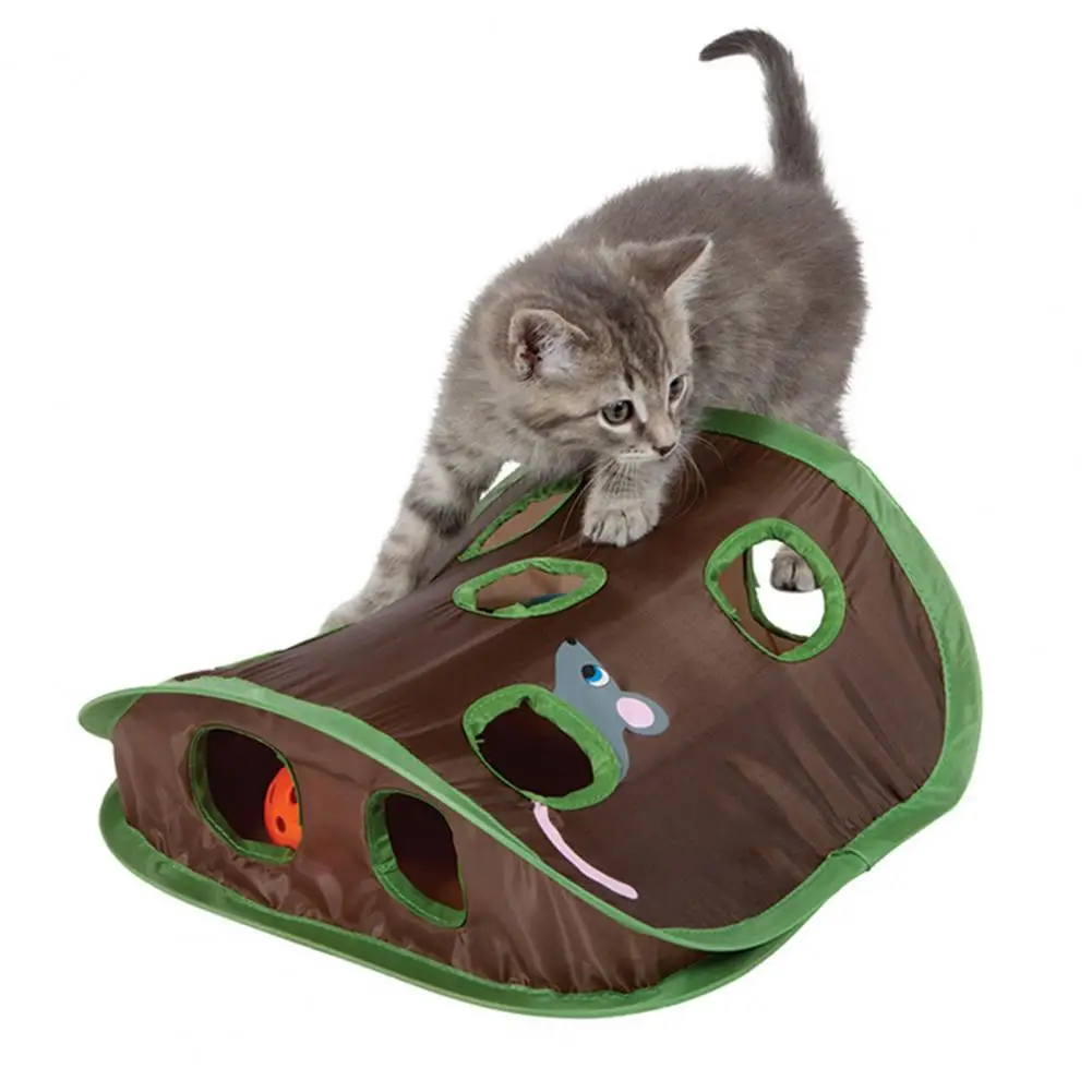 

Durable Cat Toy Polyester Cloth Cat Toy Cat Tunnel Toy with Mouse Holes Durable Pet Supplies for Intelligence Training Hide Seek