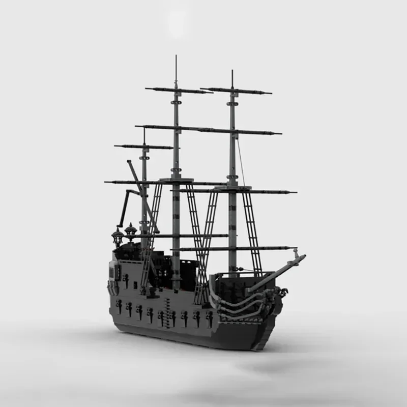 Modelo militar Moc ladrillos de construcción clásico negro barco pirata tecnología bloques modulares regalos juguetes de Navidad DIY conjuntos de montaje