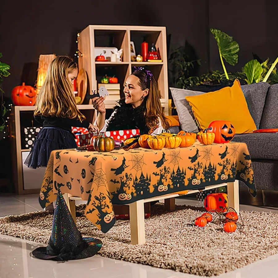 Halloween Tablecloth Halloween Decorations 3 Pcs Disposable Halloweens Tablecloths Plastic Halloweens Table Cloth Rectangle Tab