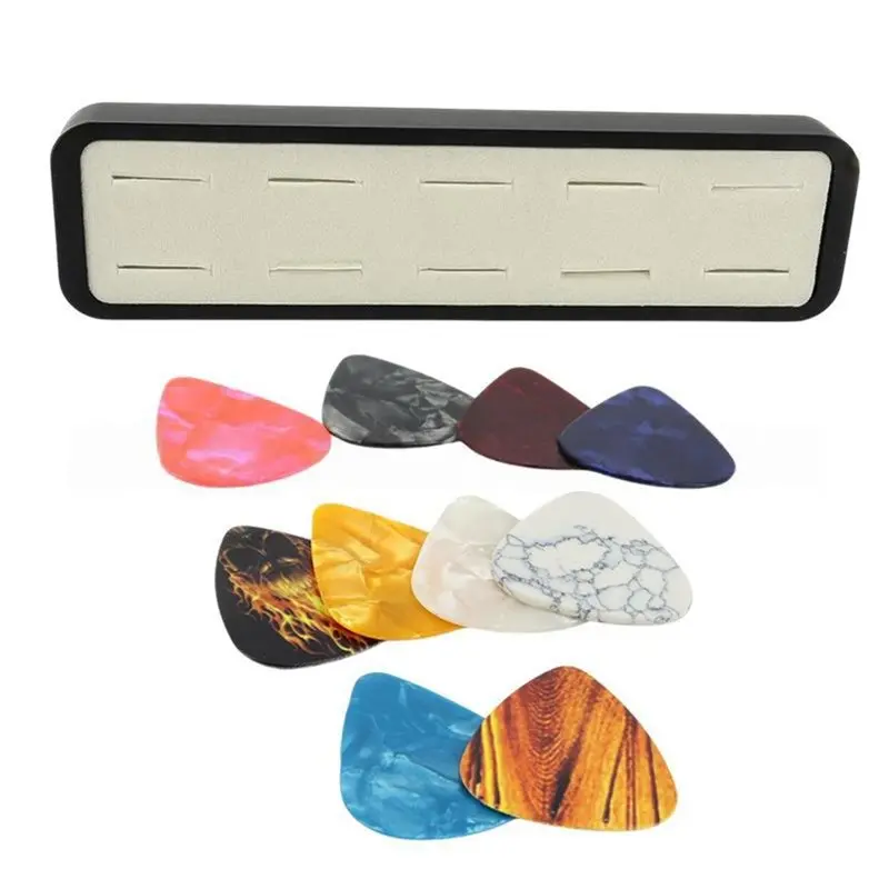 ABVL-Guitar Pick Storage Holder Guitar Pick Storage Box Random Color Plectrum For Acoustic Electric Guitar Ukulele