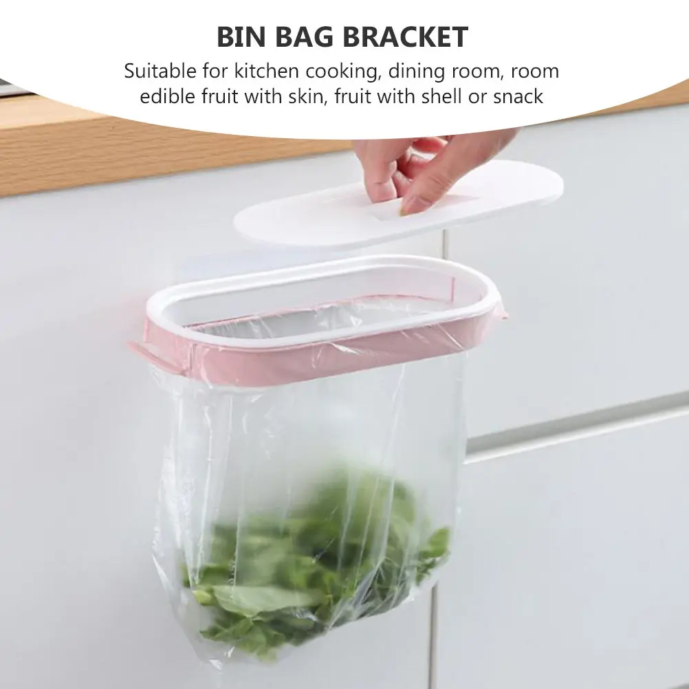 

2pcs Hanging Garbage Bag Holder Kitchen Trash Bin Rack Space-Saving For Bathroom Grocery Bags Recycled Plastic Bags Cabinet