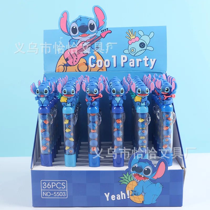 

36pcs Ballpoint Pen Stitch Suit Disney 0.5 Black Super Cute New Dolls Stacked Fun Diy Beaded Office Stationery Student Supplies