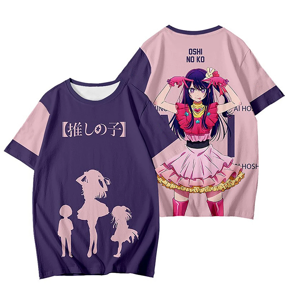 Anime Cartoon Kawaii Girls T Shirts Oshi No Ko Ai Hoshino 3D Print Men Woman T-shirt Streetwear Harajuku Kids Tops Tees Clothing