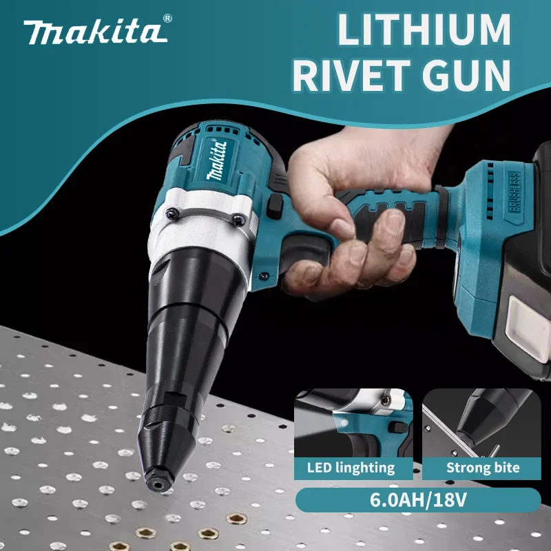 

Makita Brushless Electric Rivet Gun LED Cordless Multifunctional Rivet Nut Gun Automatic Riveting Tool For Makita 18V 20VBattery