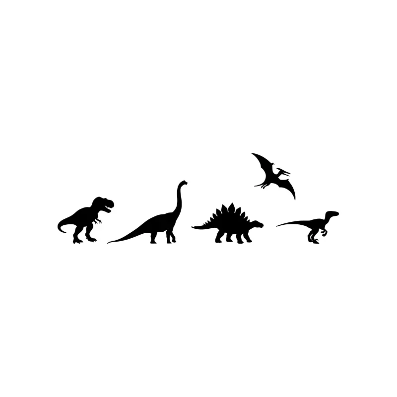 Mini Dinosaur Set 5Pcs Raptor T-Rex Pterodactyl Car Vinyl Decal Waterproof PVC Auto Window Sticker