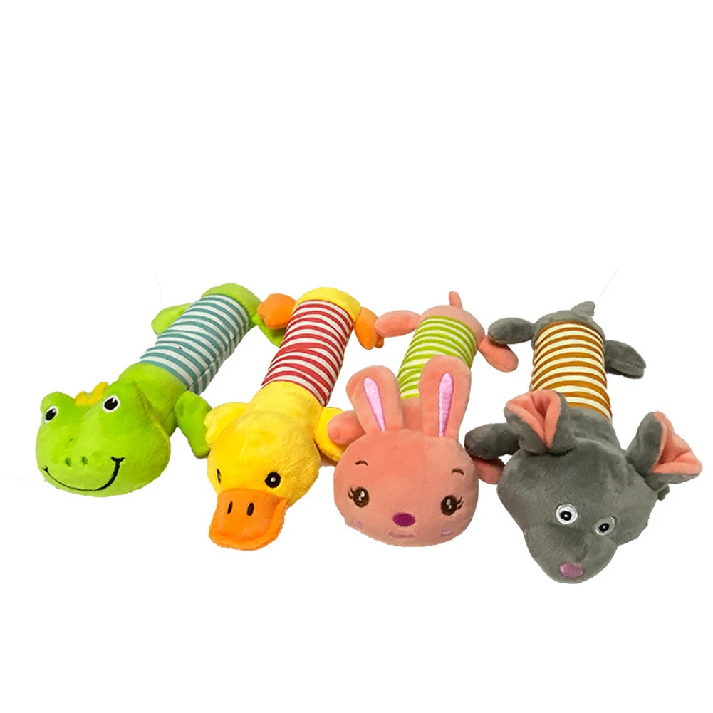 

Pet Dog Striped Plush Toys Cartoon Animal Shape Bite-resistant Stuffed Squeaking Toys Pet Supplies，Drop Shipping