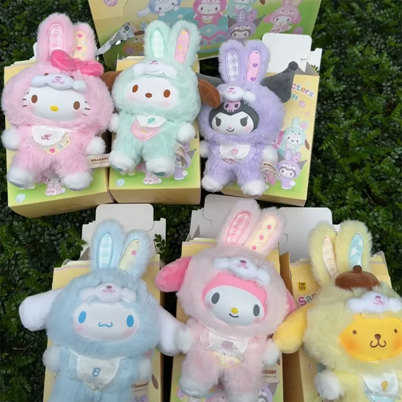 Sanrio Characters Fairy Rabbit Series Blind Box Pendant Toys Kawaii Vinyl Dolls Kuromi Cinnamoroll Hello Kitty Gifts