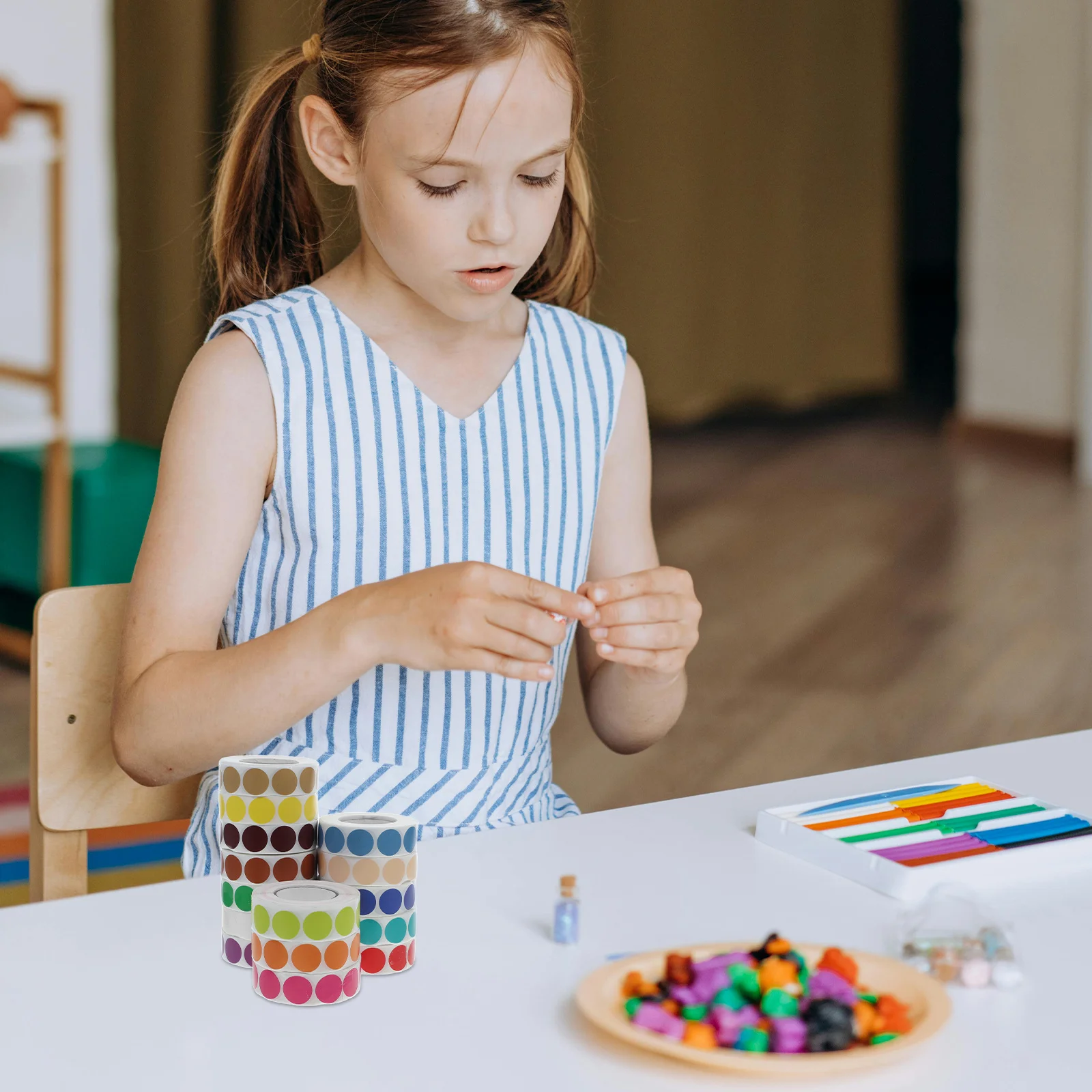 

15Pcs Self Adhesive Dot Stickers Round Color Coding Labels for Food Service School Office Labeling Dot Stickers