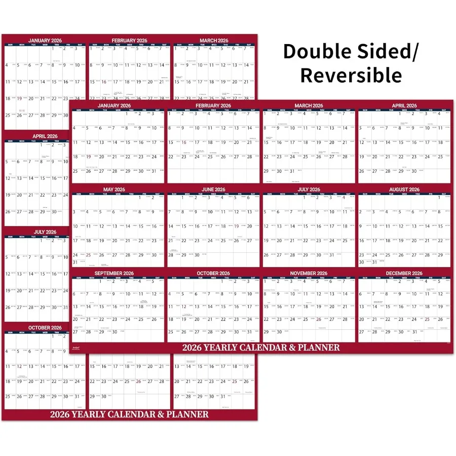 

2026 Dry Erase Calendar Dry Erase Wall Calendar 2026 Yearly Wall Calendar Jan. 2026 Dec. 2026 34.6" x 22.9" Wet and Dry Erase L