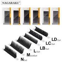 NAGARAKU Synthetic Mink Individual Eyelash Extension 16 Lines N M L LB LC LD Curl 7-15mm Mix High-Quality Fake Lashes