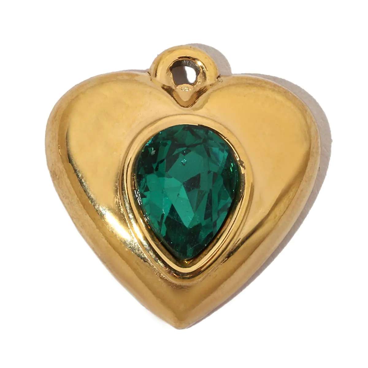 3Pcs/Lot Stainless Steel Heart Charms With Zircon Pendants For DIY Making  Bracelet Necklace Jewelry