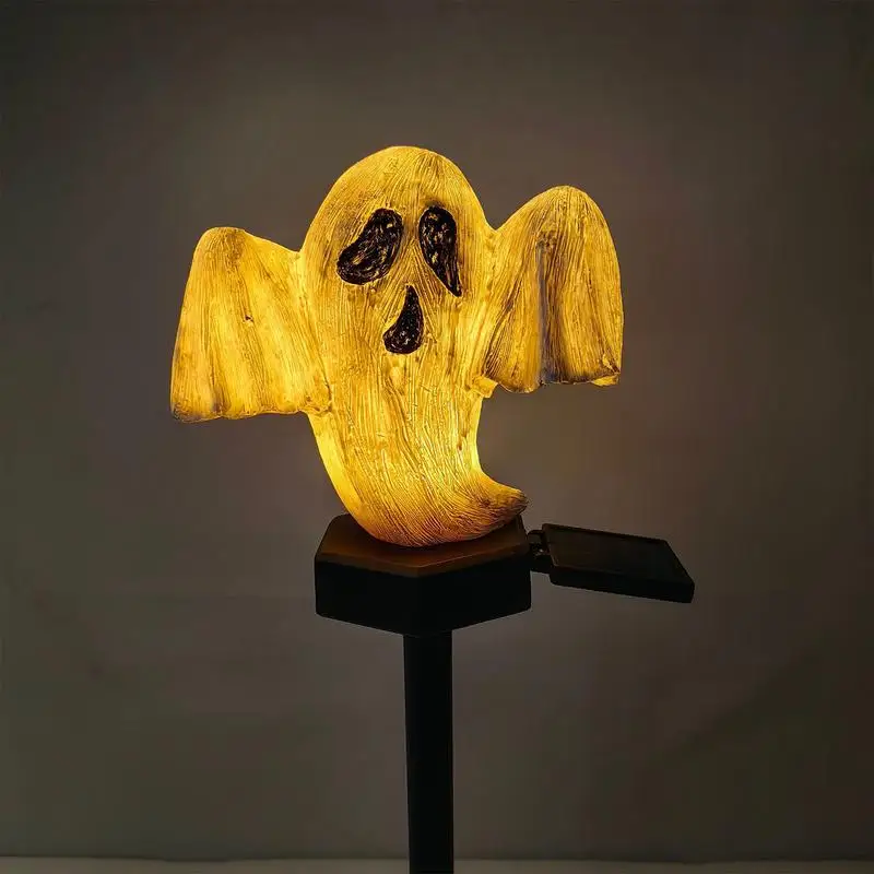 Lámpara de estaca de jardín fantasma, luces de césped de Halloween, alimentadas por energía Solar, lámpara de estaca de tierra de atmósfera de patio, impermeable para maceta de flores de carretera