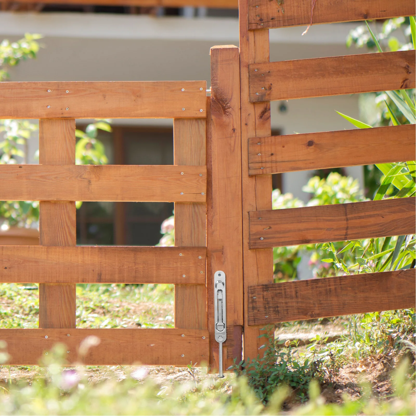 

1Set Security Door Bolt Latch Stainless Steel Antitheft Latch Lock French Doors Wood Composite 200Mm Silver Industrial Locks