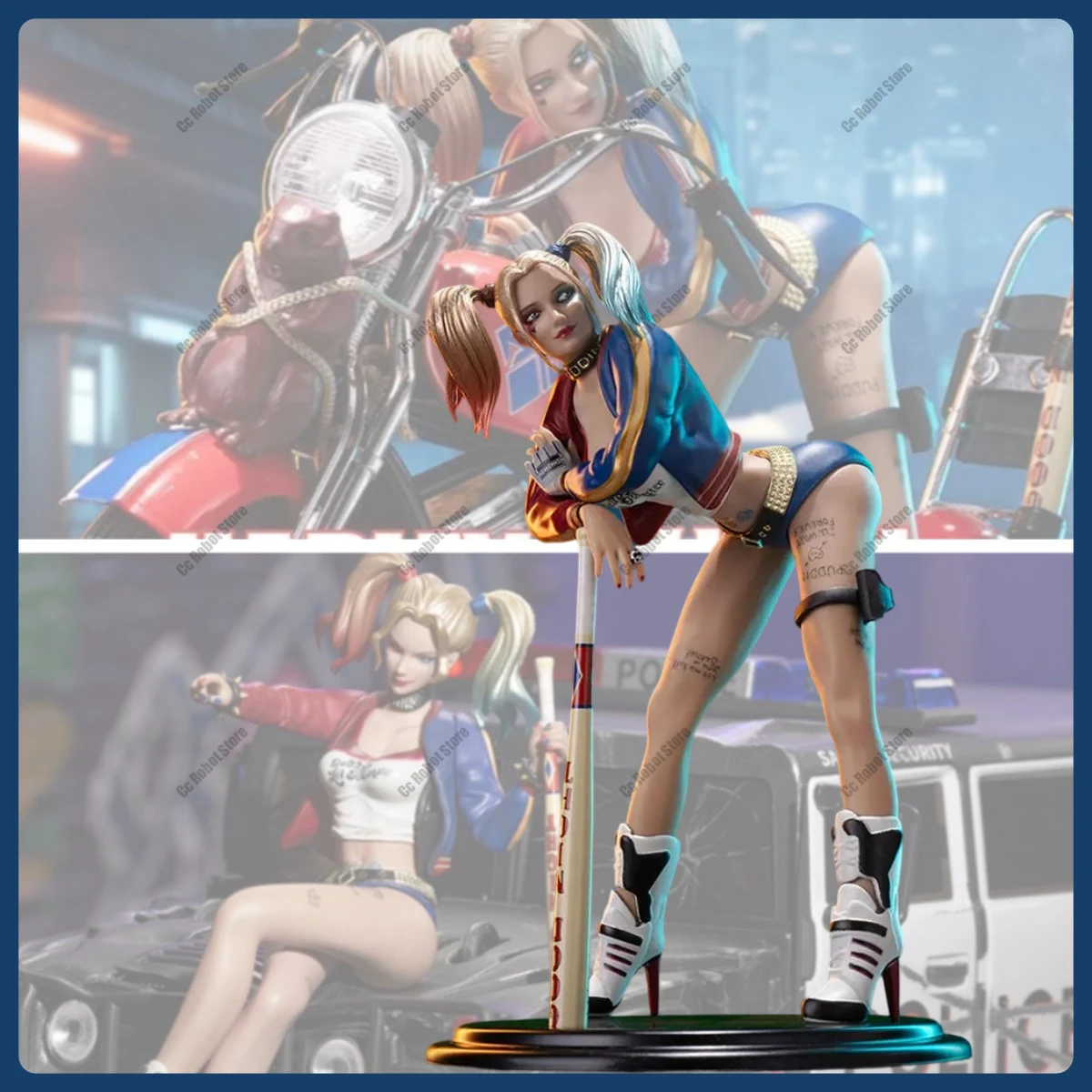 

[In Stock] Hot-Selling Toy: Harley Quinn Car Pendant, Harley Quinn Motorcycle, Birds of Prey Model Gift Collection