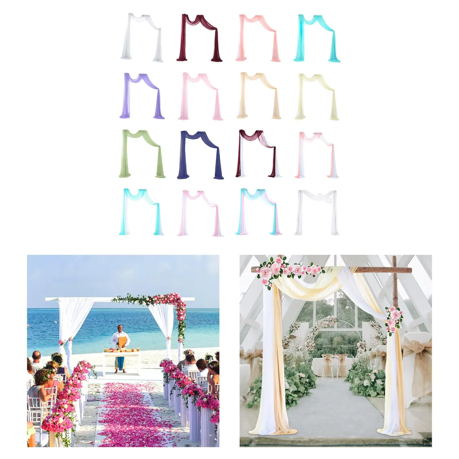 Wedding Arch Draping 6 Yard Reusable Wrinkle Resistant Ceremony Reception Swag