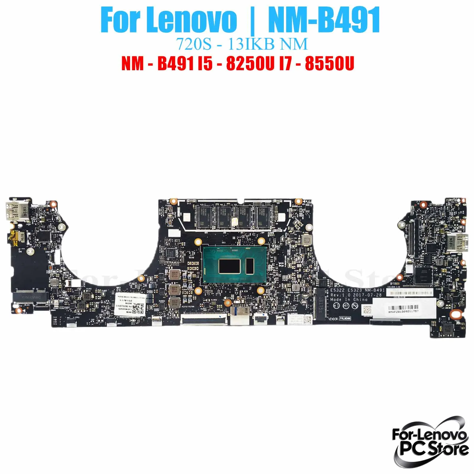 

NM-B491 для LENOVO IdeaPad Ideapad 720S-13IKB NM-B491 материнская плата i3 i5 i7 процессор 100% протестированная материнская плата для ноутбука