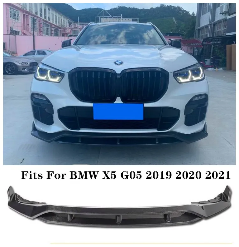 For BMW G05 X5 2019-2022 Real Carbon Fiber Front Lip + Rear Diffuser Splitters+ Fender Flares +Side Skirts Body Kit