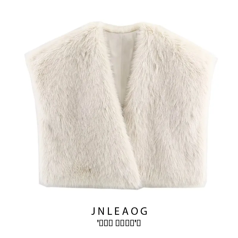 

Неудаемый универсальный жилет с эффектом искусственного меха JNLEAOG, женская одежда, уличная одежда из полиэстера, повседневная одежда
