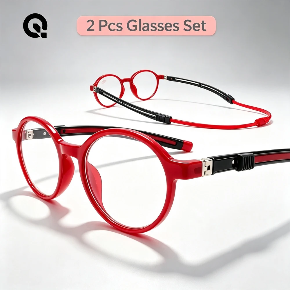QGAOP QGAOP 2 PCS Retro round Presbyopia Glasses for Men And Women Portable Magnetic Neck Hang Design Anti-Lost for Office And Outdoor - Aliexpress Deal