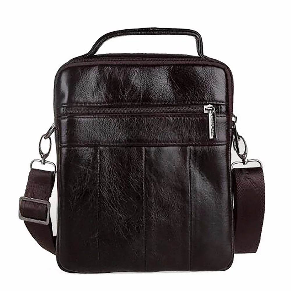 Bolso de hombro cruzado para hombre, Maletín de negocios de cuero genuino, informal, con asa superior