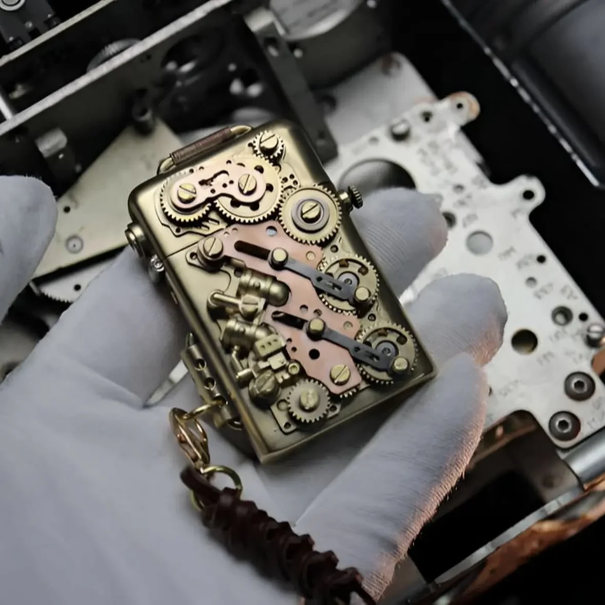 

Зажигалка ZORRO Punk Gear Link, высококачественная ретро-запальная топливная машина в один клик, креативный подарок ручной работы