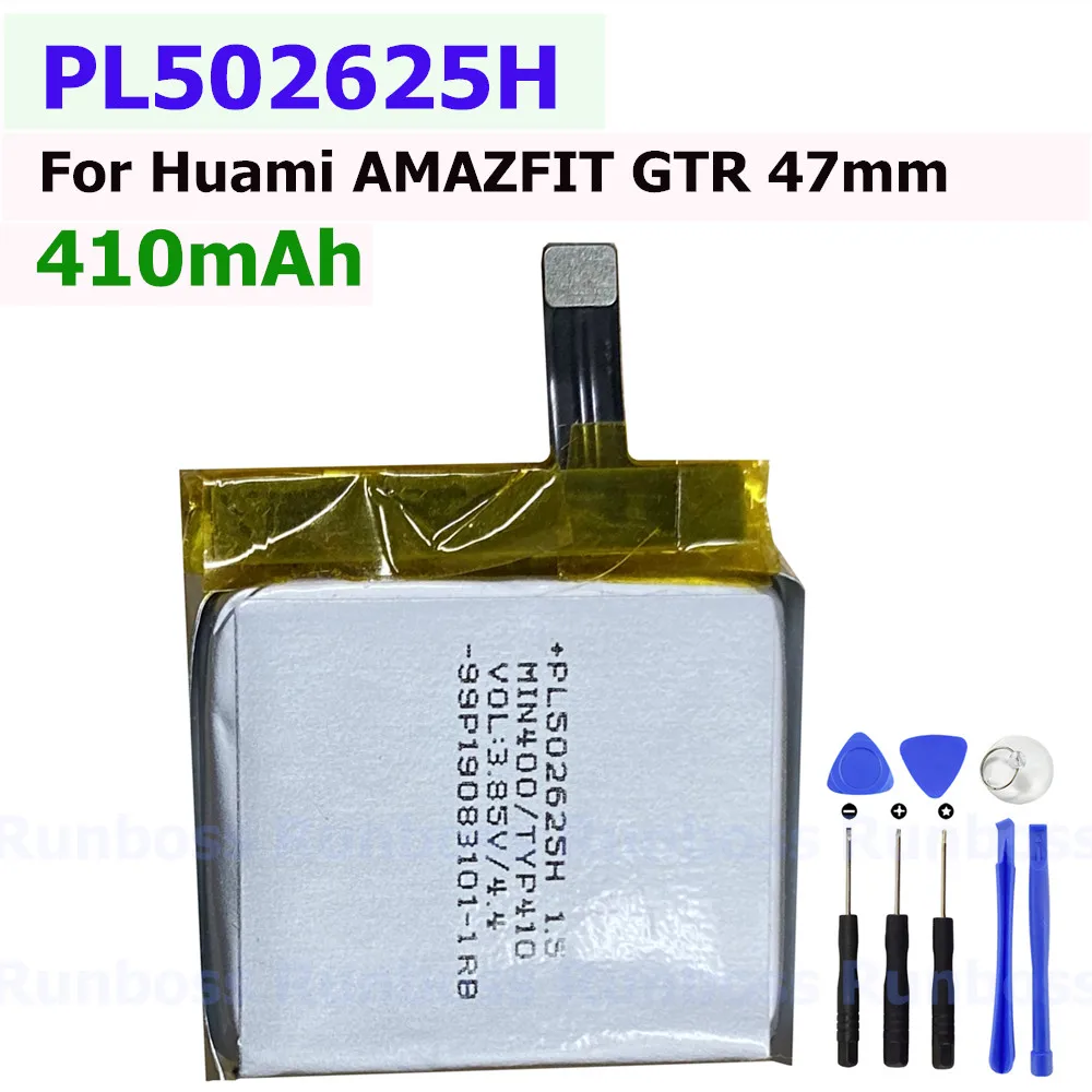 Replacement 1.54WH 410mAh PL502625H Battery for Huami AMAZFIT GTR 47mm Smart Watch Batteries