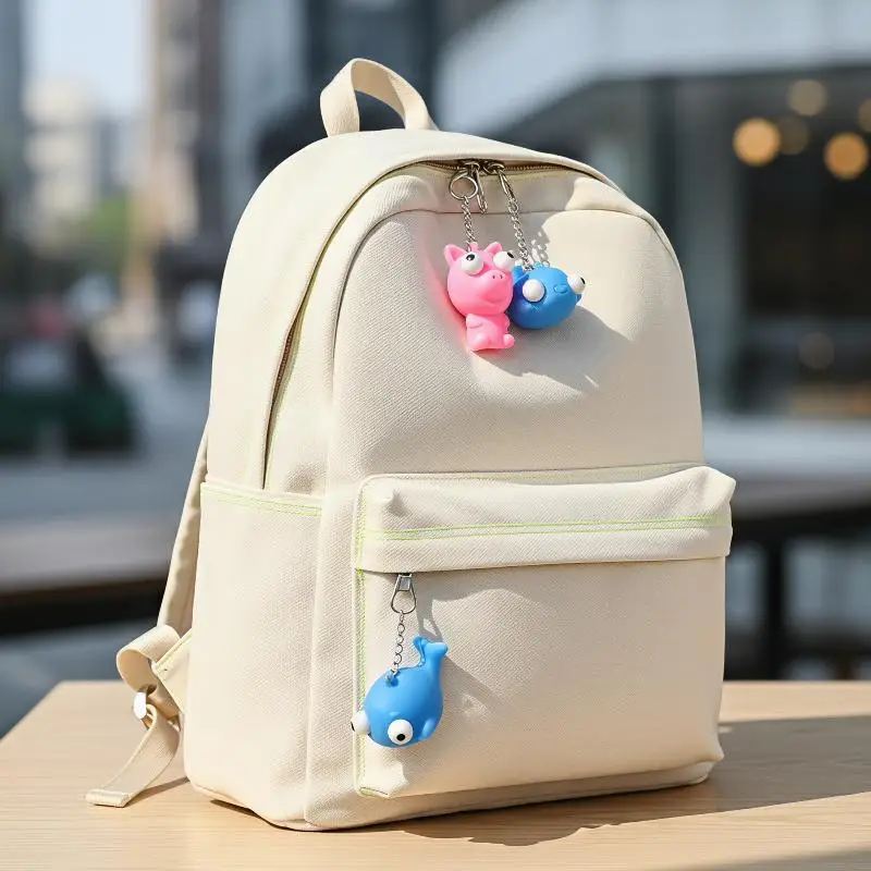 Popping Eye Squeeze Keychain Fidget Toy Soft Sensory Bouncing Stress Reliever for School Students Relaxation