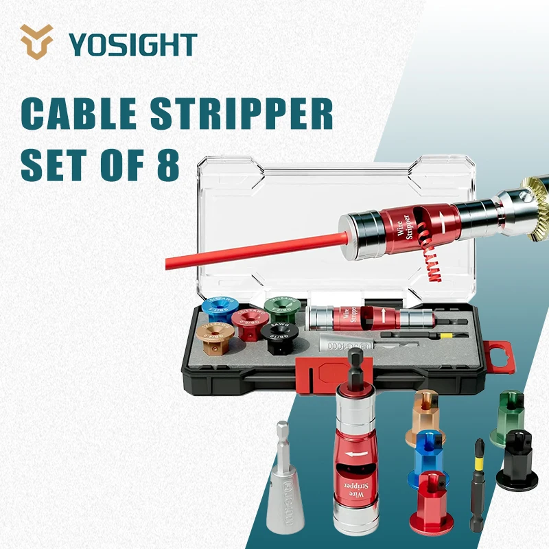 8Pcs Multi-Functional Cable Stripper - Automatic Wire Stripping Cutting Crimping Hand Tool Set