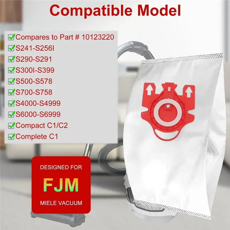 【GRATEFUL】ถุงเปลี่ยนสำหรับเครื่องดูดฝุ่น FJM C1& C2 - ถุงเก็บฝุ่นแบบกรอง HEPA ชนิดสังเคราะห์ สำหรับรุ่น S300, S700 Hoover