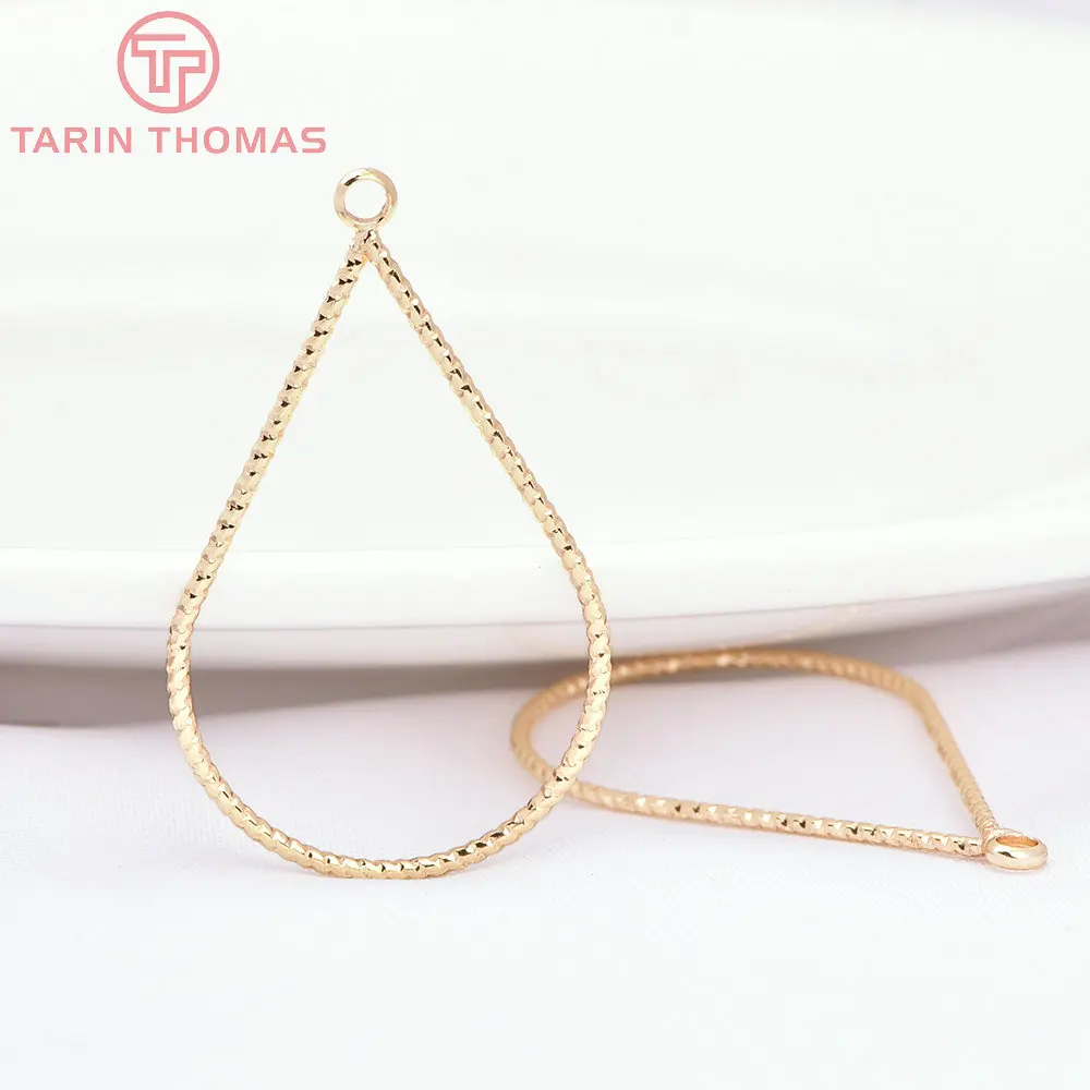 (7537) 10PCS 21x34MM 24K Gold Color Brass Rhombus Water Droplet Shape Pendants High Quality Jewelry Making Findings Accessories