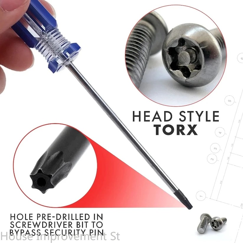 

T6 T8 T9 T10 Torx Screwdriver Repair Tool Kit for Macbook, Laptop, HDD, PS5, PS4, PS3, Xbox One and Xbox 360 Controllers Repair