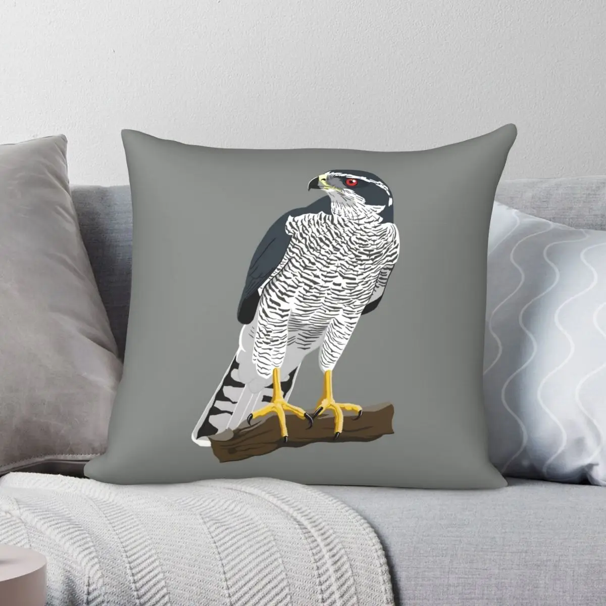 Northern Goshawk Pillowcase Polyester Linen Velvet Printed Zip Decor Throw Pillow Case Sofa Cushion Cover 45x45