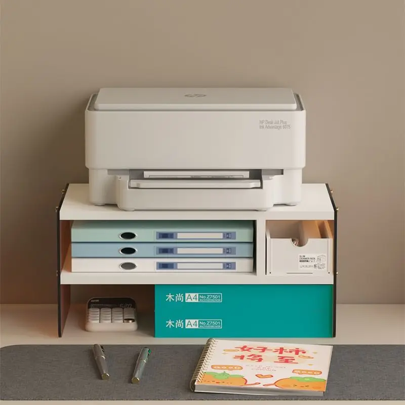 Dual‑Tier Desktop Printer Stand Small Copier Organizer Rack Computer Host Storage Holder Space‑Saving Workstation Accessory