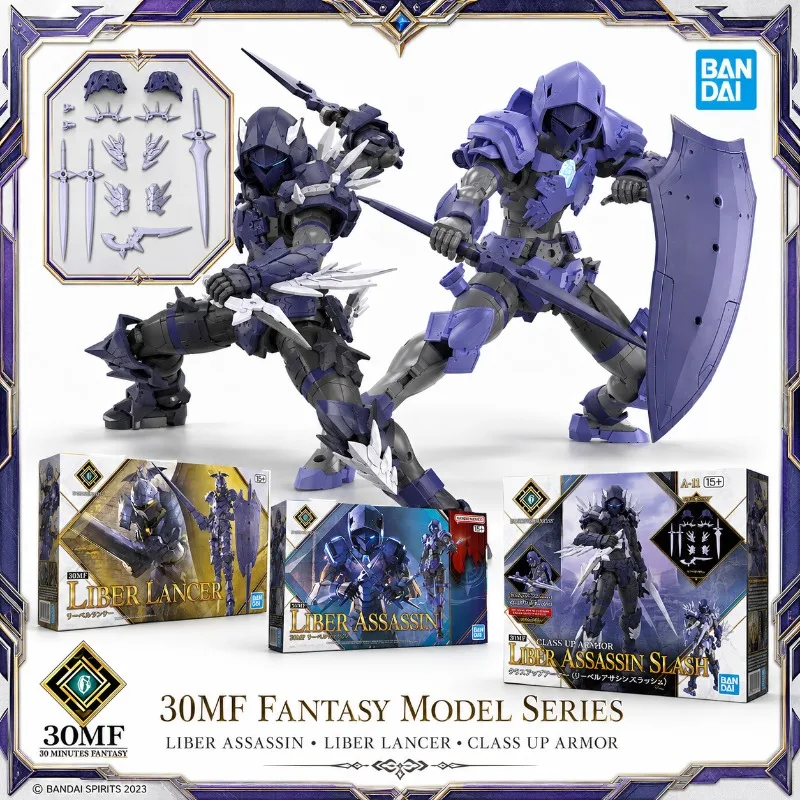 Bandai Original 30MF Liber Assassin Fantasy Action Figures Model Kit Armor Class Up Assembly Anime Hobby Collection Toys Gifts
