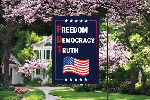 Freedom Democracy Truth Garden Flag, 12x18 Inch Sided Flag, Patriotic Flag FFLCCE ZZA WWL IIC