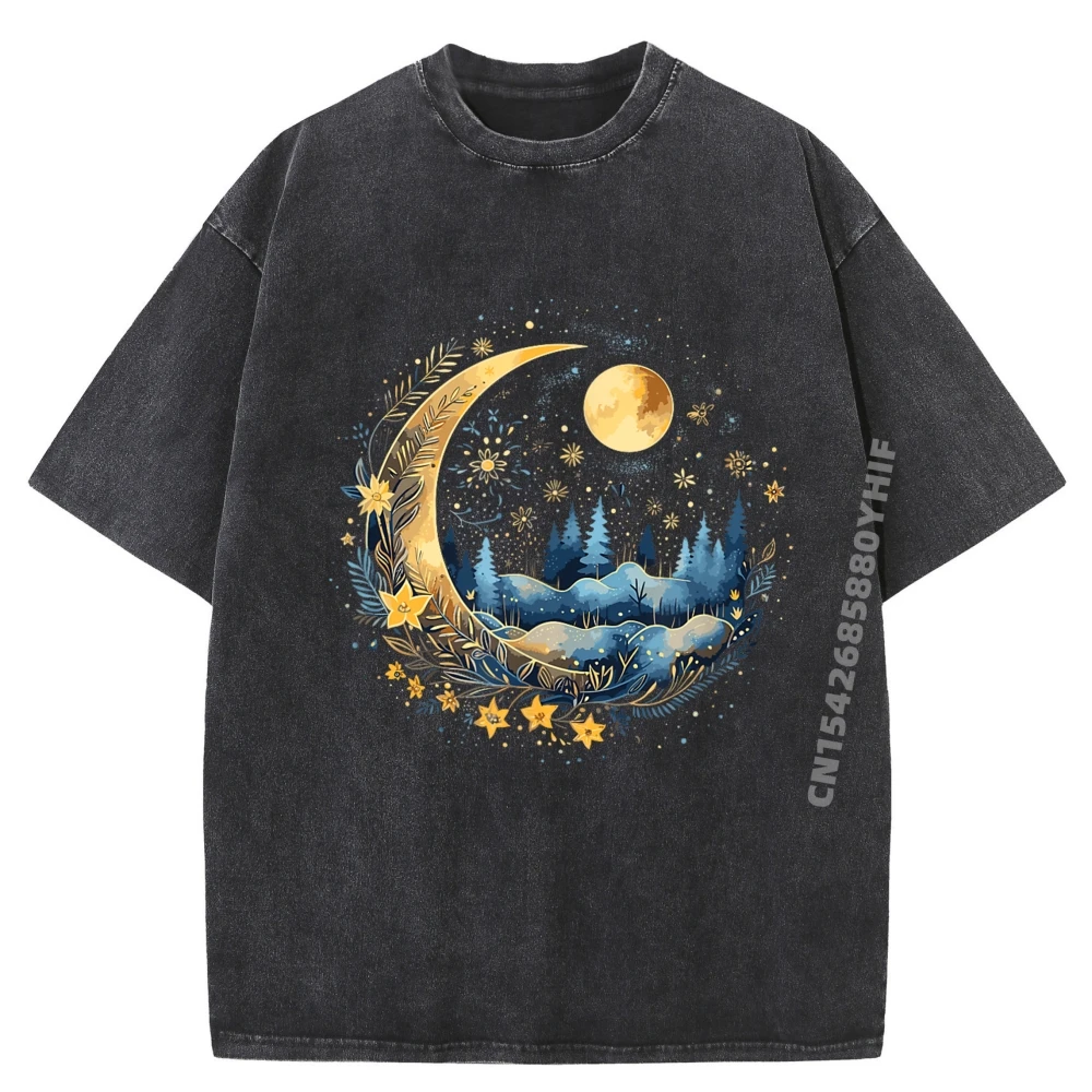 

Галактика Ночное Небо Луна Лунные Звезды Любовь Мужские Футболки Высокого Качества Ограниченное Время Специальные Промытые Camiseta Masculina
