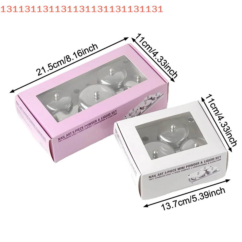 3/5 stücke Edelstahl Dappen Dish Tassen Set Salon Maniküre Acryl Pulver Flüssigkeit Container Organizer Fach Dappen Dish Nail art Werkzeuge
