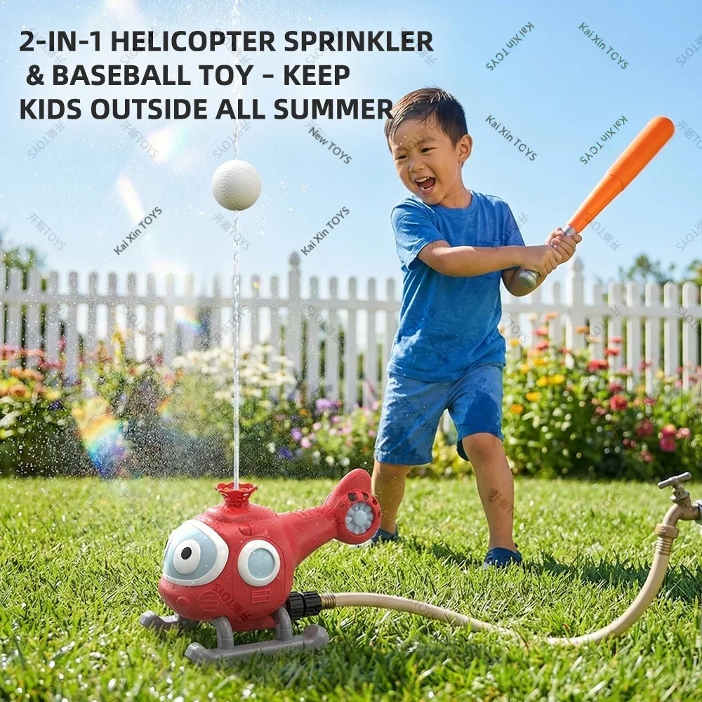 Outdoor Flying Water Jet Baseball Toy, Summer Backyard Water Play Set for Parent-Child Interactive Game