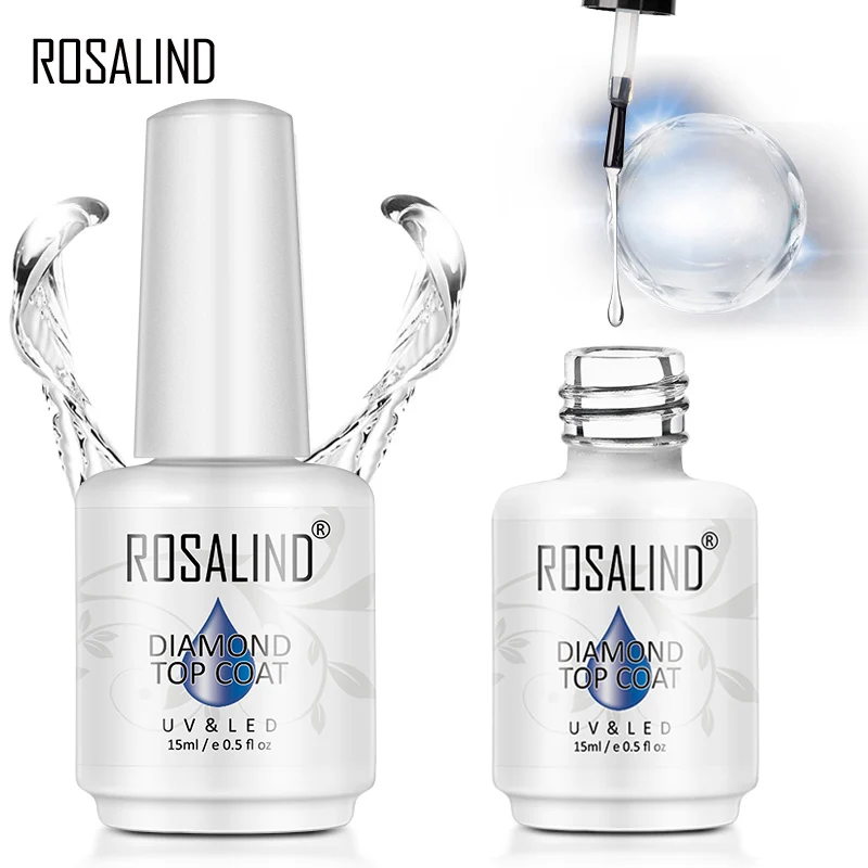 ROSALIND Nail Glue 15ML Glass Bottle Nail Polish Nude Gel Polishing Topcoat Ddhesive Primer Coating UV Nail Lamp Nail Supplies