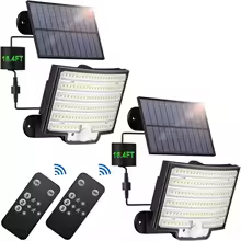 2-Pack Solar Motion Sensor LED Lights with Remote