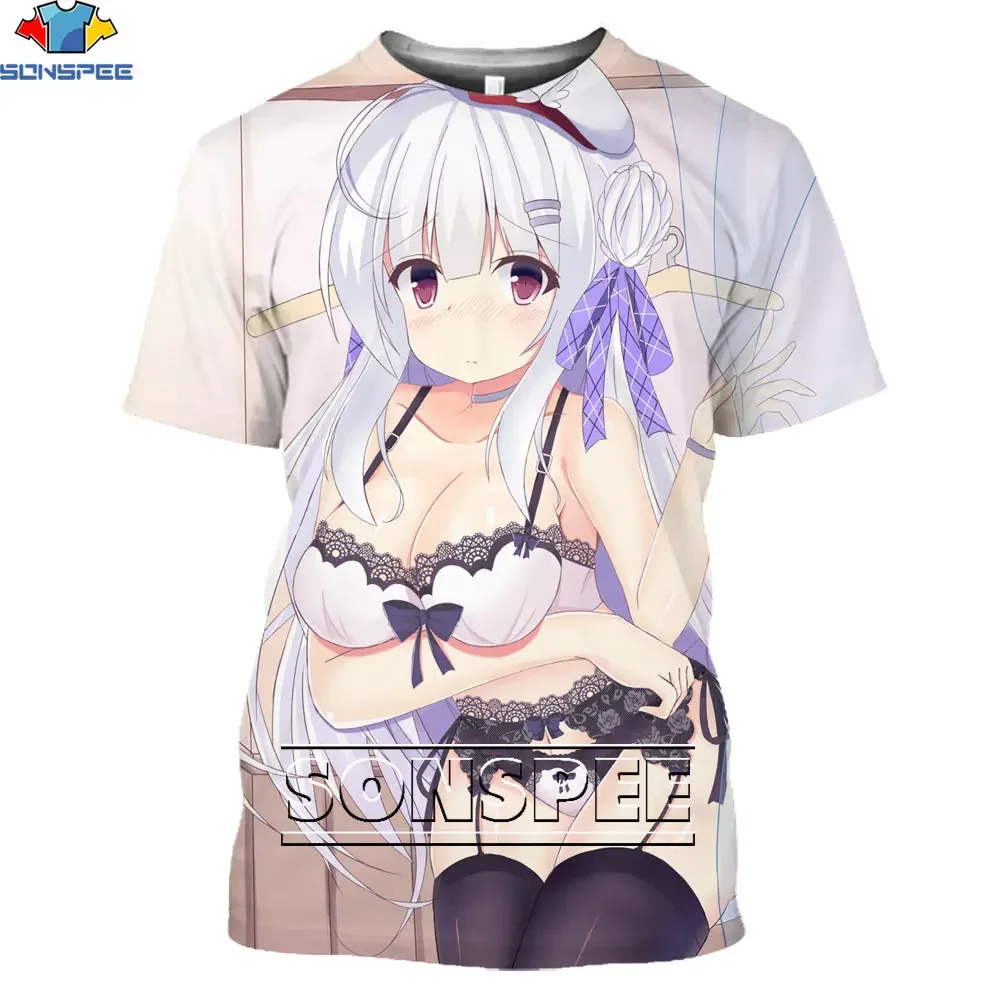 Summer 2024 New Hot SONSPEE Anime 3D Printed Harajuku Short Sleeve T-shirt for Men and Women Plus-size Fashion Top