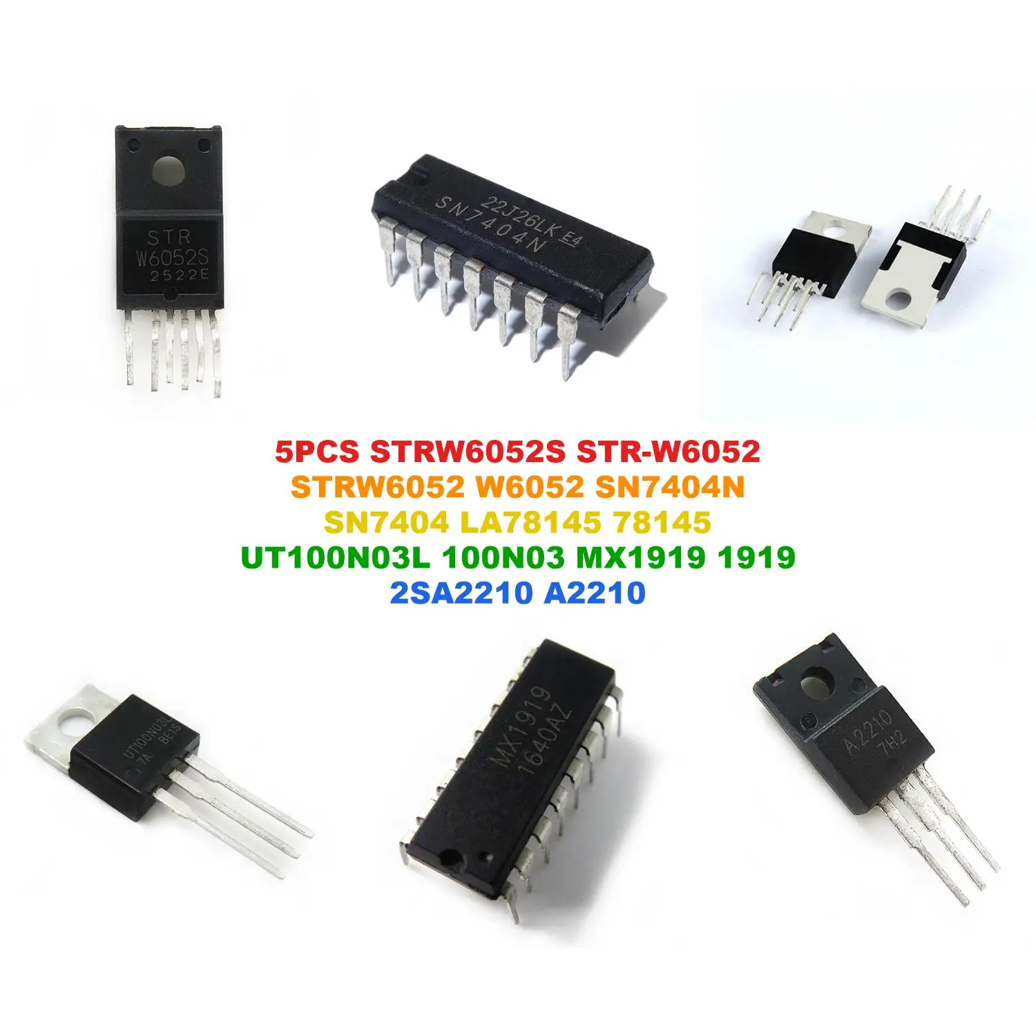 STRW6052S STR-W6052 STRW6052 W6052 SN7404N SN7404 LA78145 78145 UT100N03L 100N03 MX1919 1919 2SA2210 A2210