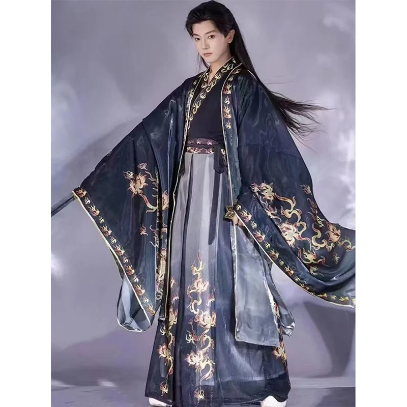 Vintage Chinese Classic Hanfu Costume Men&Women Halloween Carnival Cosplay Costume Party Outfit Ancient Printed Anime Suit